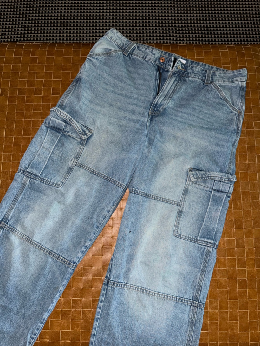 Divided Light Blue Relaxed Cargo Jeans